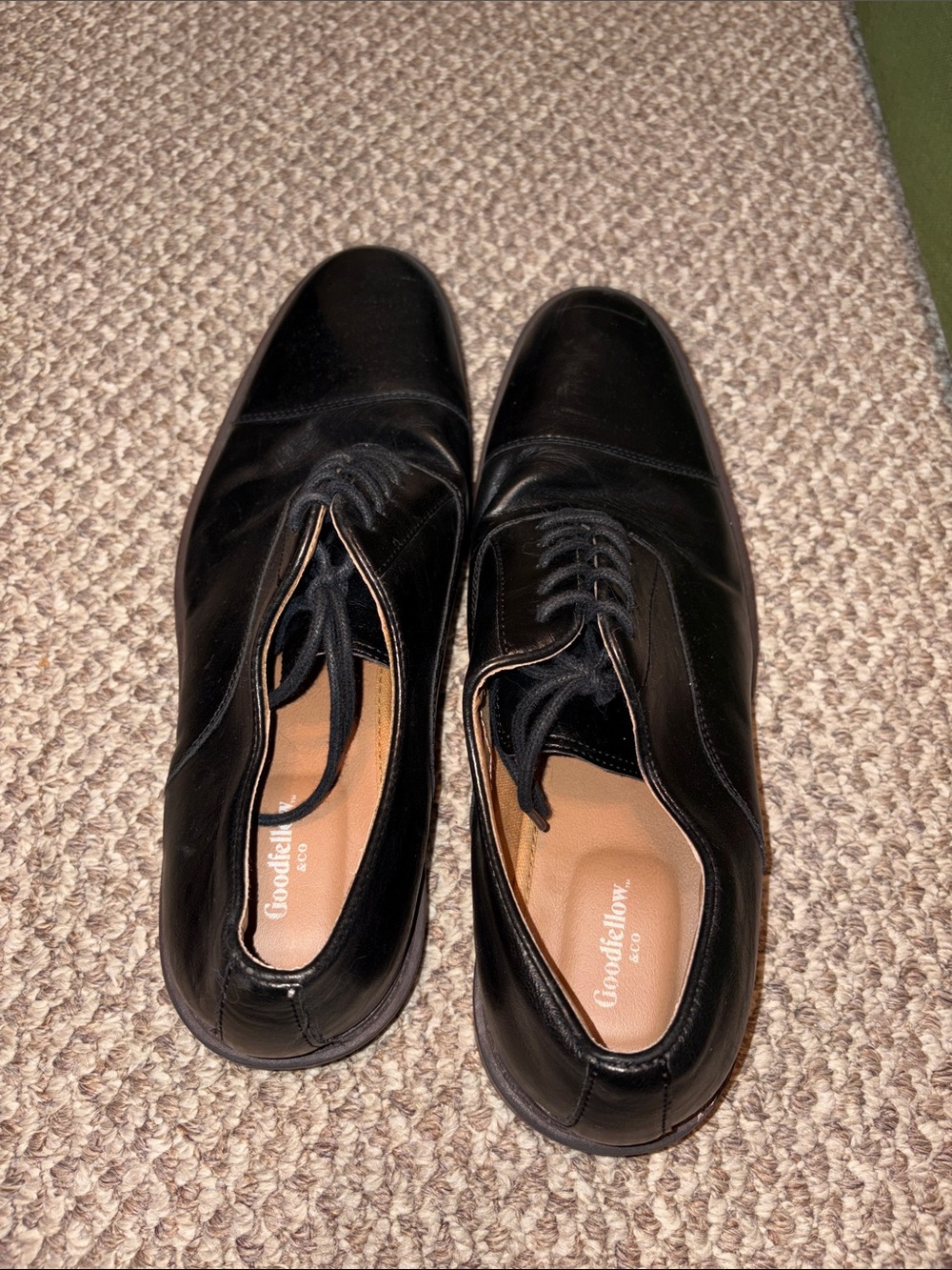 Goodfellow & Co Black Faux Leather Lace-Up Oxfords